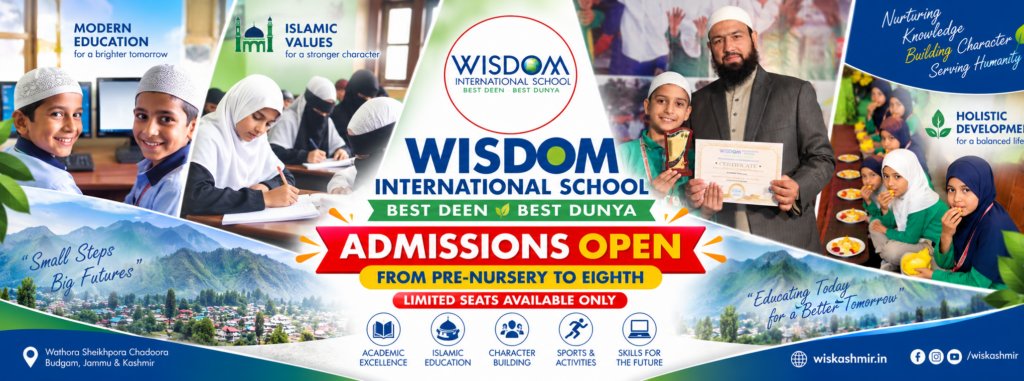 Wisdom International School Kashmir admissions open from Pre-Nursery to Class 8
